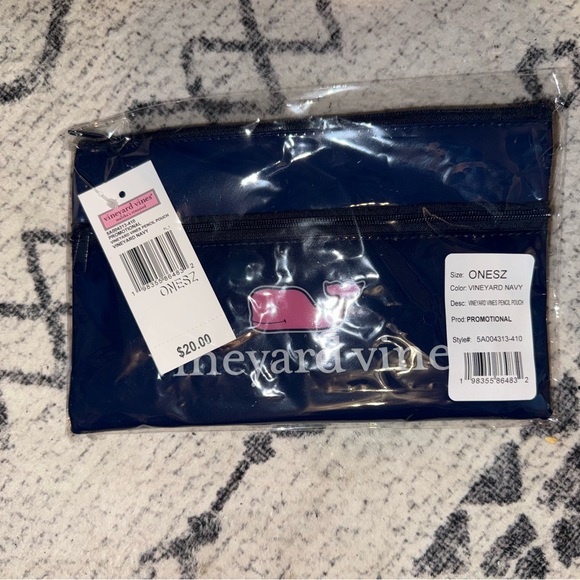 Vineyard Vines Handbags - Vineyard Vines Navy Pouch with Pink Whale Logo, NWT